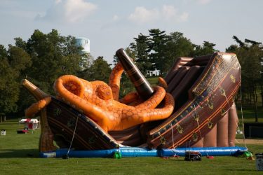 Pirate Ship Kracken Inflatable Slide